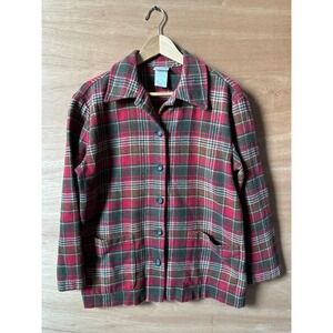 Vintage Bobbie Brooks Plaid Button Down Shirt Jacket Women's Size M